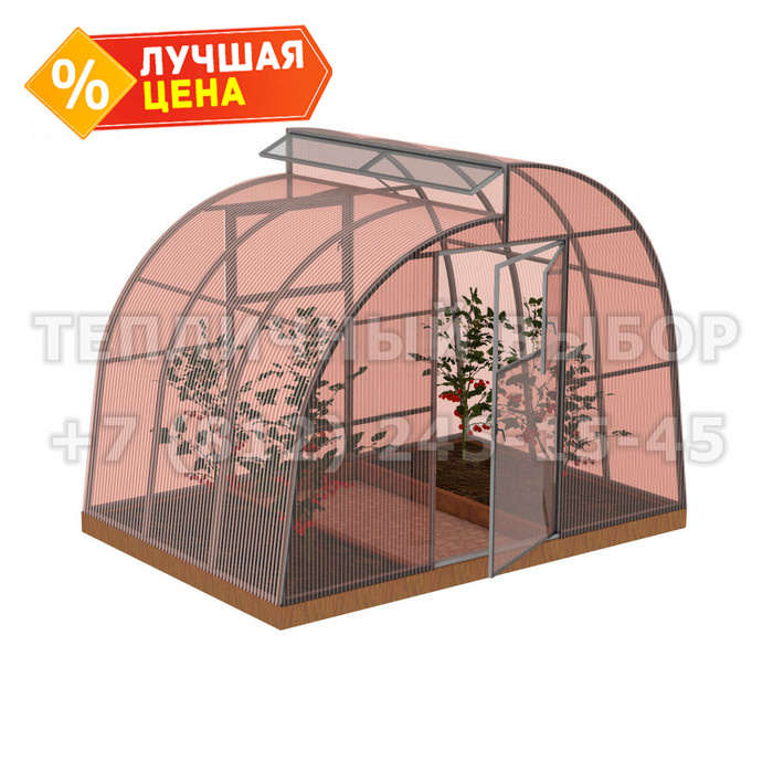 Теплица из поликарбоната-фито Усиленная По Митлайдеру 3х2 h=2.2 м профиль 25х25 мм