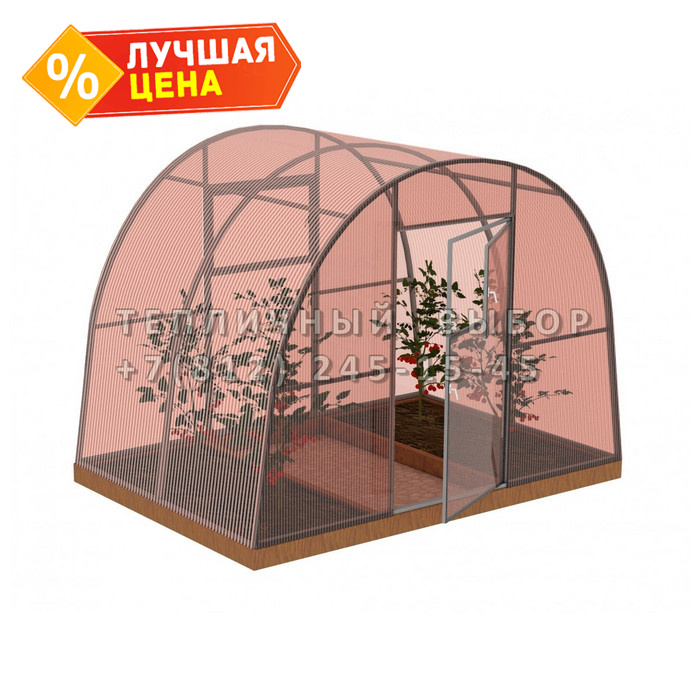 Теплица из поликарбоната-фито Арочная 2,5х2 h=2 м профиль 30х30 мм