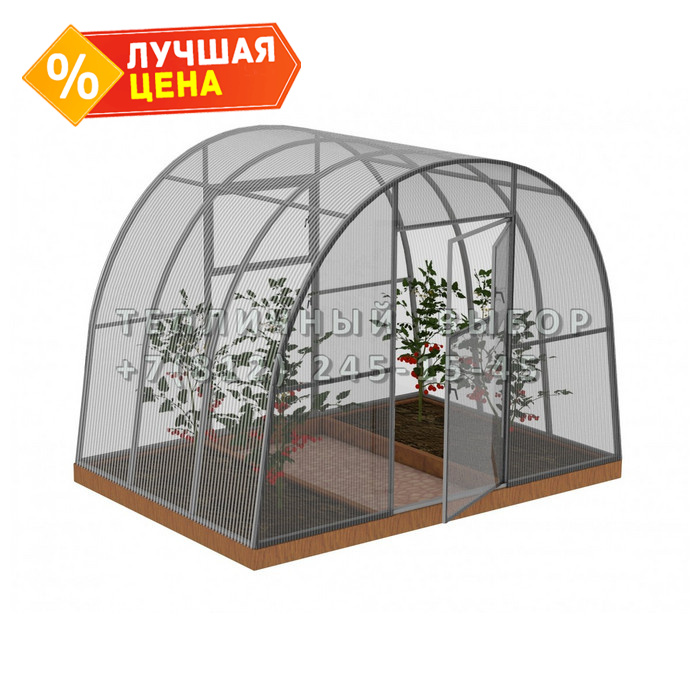 Теплица из поликарбоната Усиленная Арочная 3х2 h=2.1 м профиль 30х30 мм