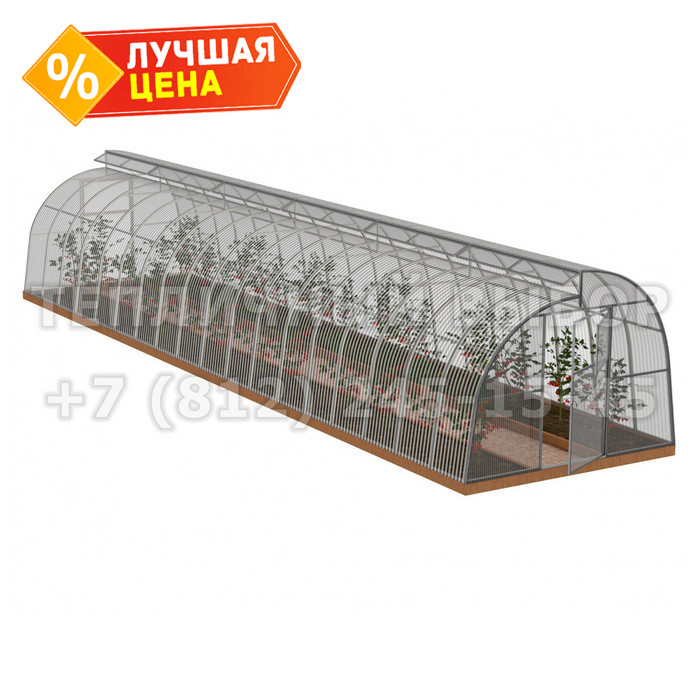 Теплица из поликарбоната Усиленная По Митлайдеру 3х12 h=2.2 м профиль 25х25 мм