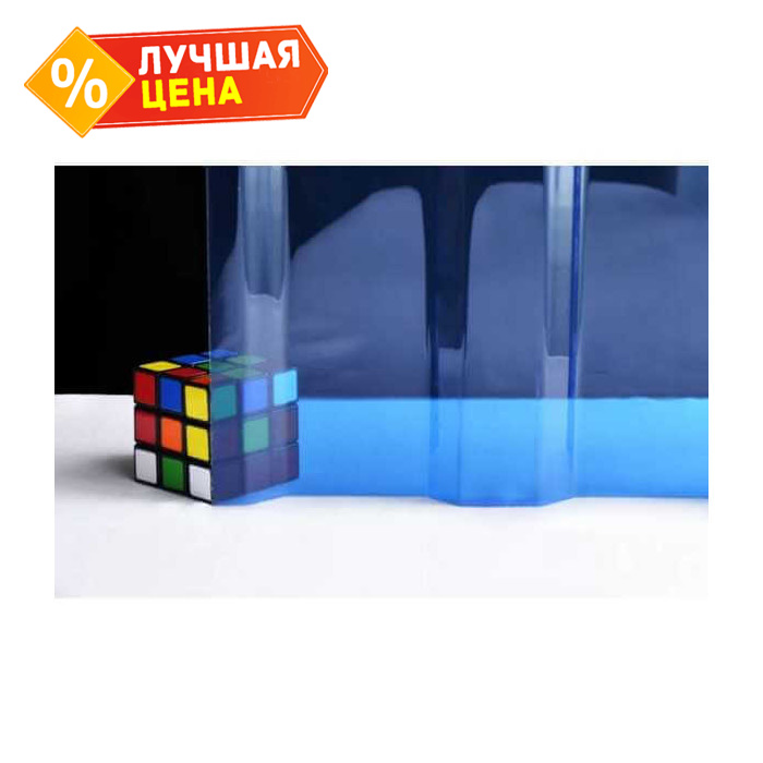 Профилированный поликарбонат 0,8 мм МП-20 SUNNEX синий 2000х1150 мм