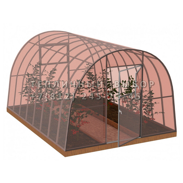 Теплица из поликарбоната-фито Усиленная Арочная 3х8 h=2.1 м профиль 25х25 мм
