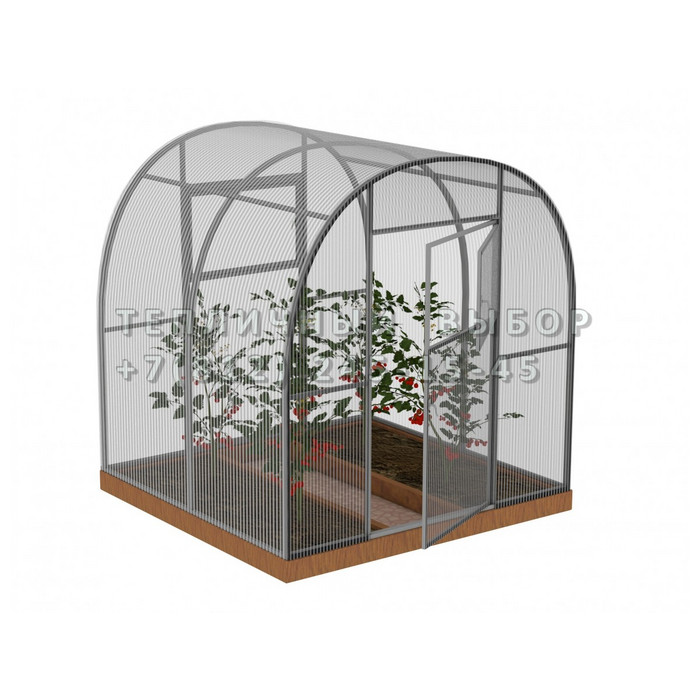 Теплица из поликарбоната Усиленная Арочная 2,1х2 h=2 м профиль 20х20 мм