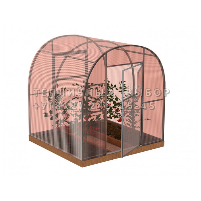 Теплица из поликарбоната-фито Усиленная Арочная 2,1х2 h=2 м профиль 20х20 мм