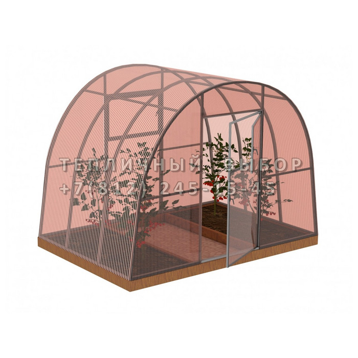 Теплица из поликарбоната-фито Усиленная Арочная 3х2 h=2.1 м профиль 20х40 мм